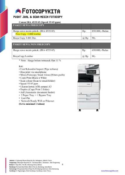 Jual dan sewa mesin fotocopy - adasale