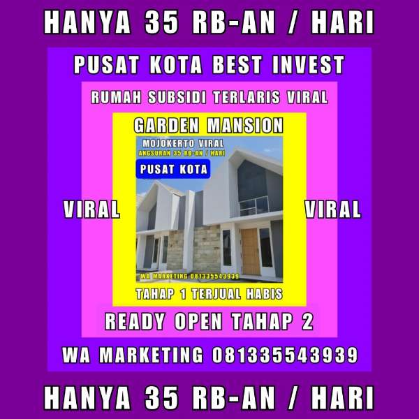 Jual Rumah Garden Mansion Mojokerto - adasale