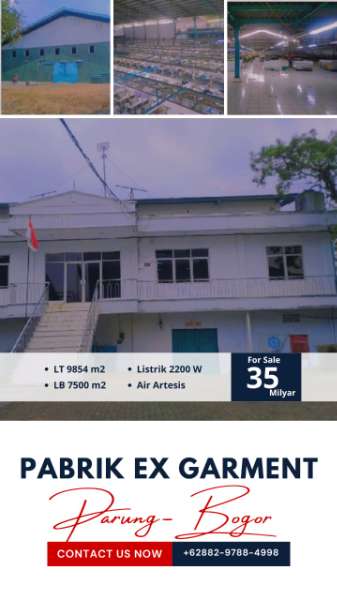 Dijual: Pabrik Ex Garment di Parung, Bogor - adasale