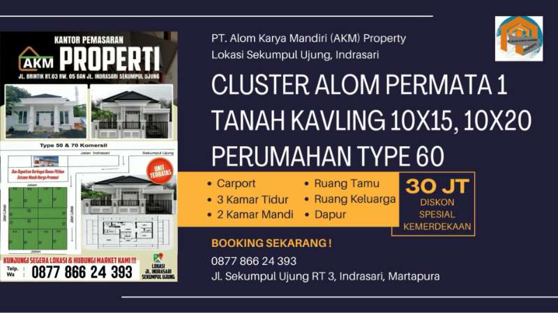 Dijual Rumah Tipe 60/150, Sekumpul, Martapura - adasale