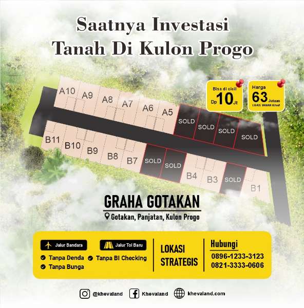 tanah di kulon progo 60 jutaan - adasale
