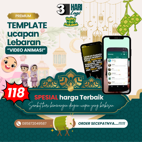 Template Video Animasi Ucapan Lebaran Siap Pakai - adasale