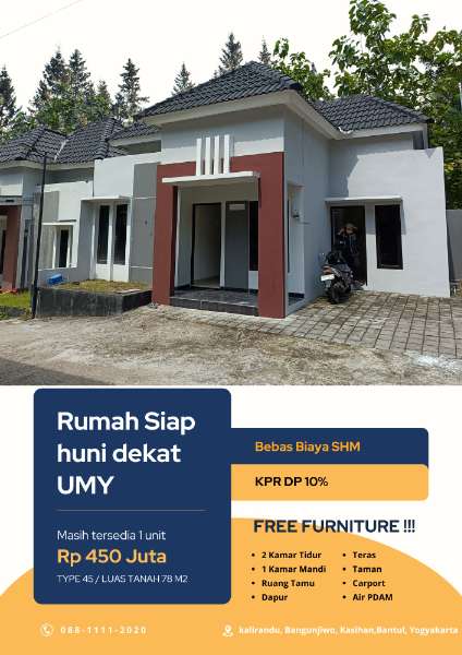 RUMAH SIAP HUNI DEKAT KELURAHAN BANGUNJIWO - adasale