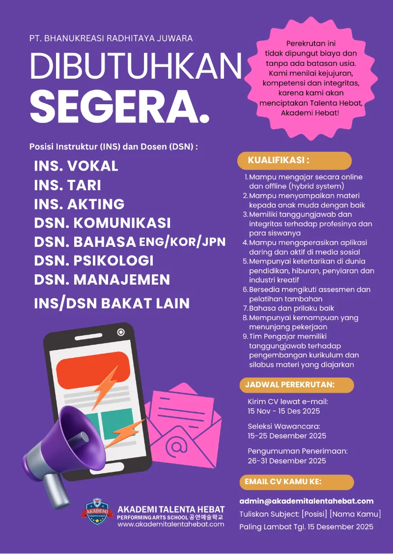 DIBUTUHKAN SEGERA INSTRUKTUR/DOSEN - adasale