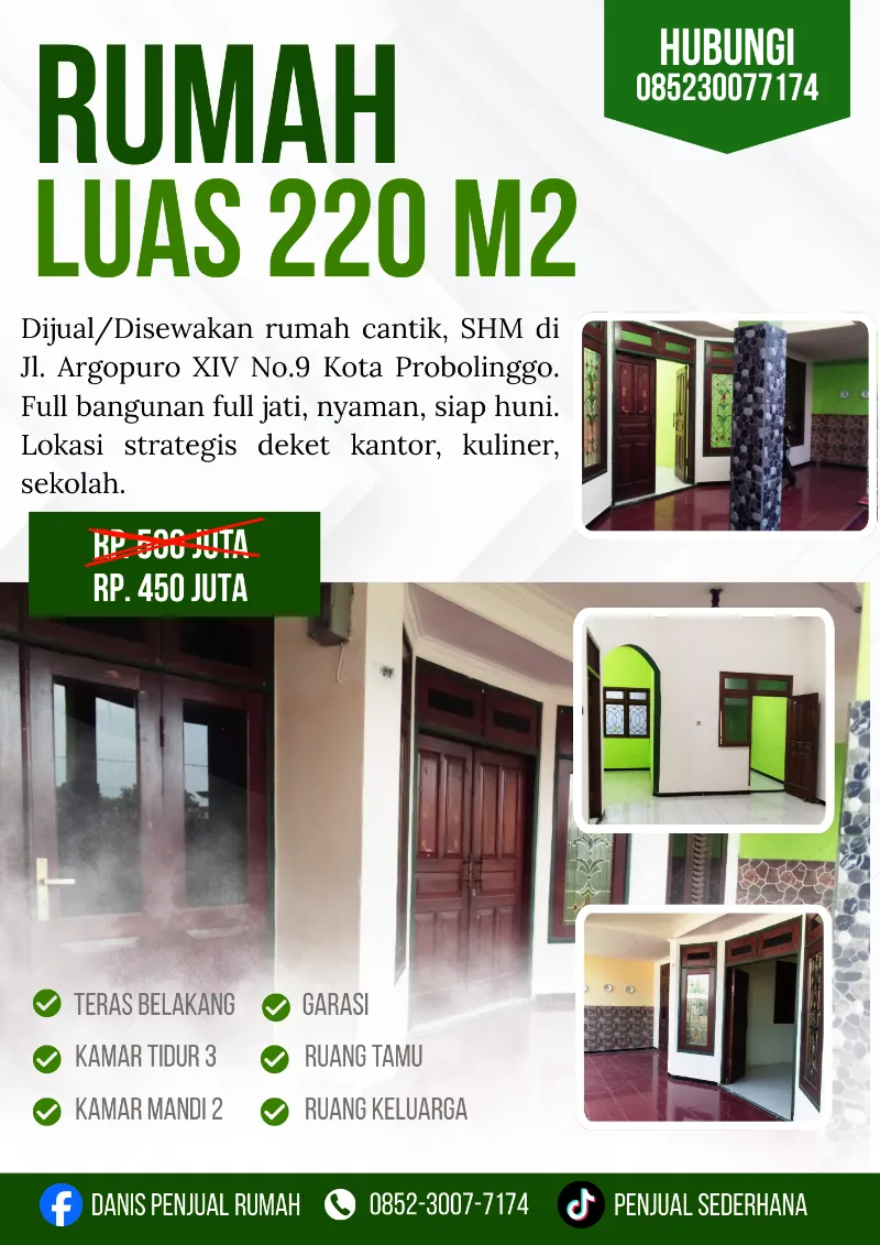 Disewakan Rumah di Kota Probolinggo - adasale