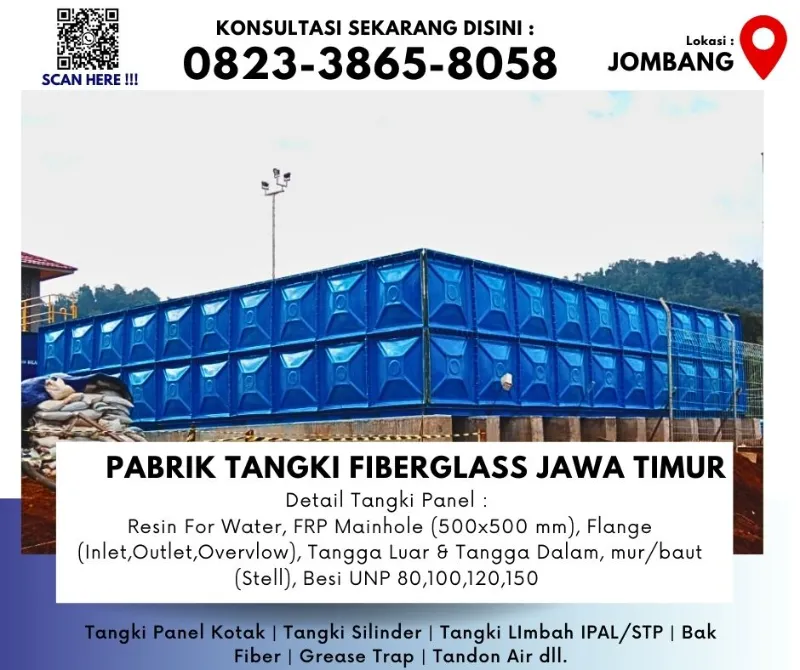 Tangki Air Fiberglass 5000 Liter di Jombang - adasale