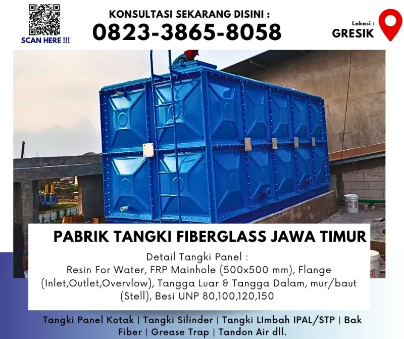 Pabrik Tangki Fiberglasas Terbaik di Gresik - adasale