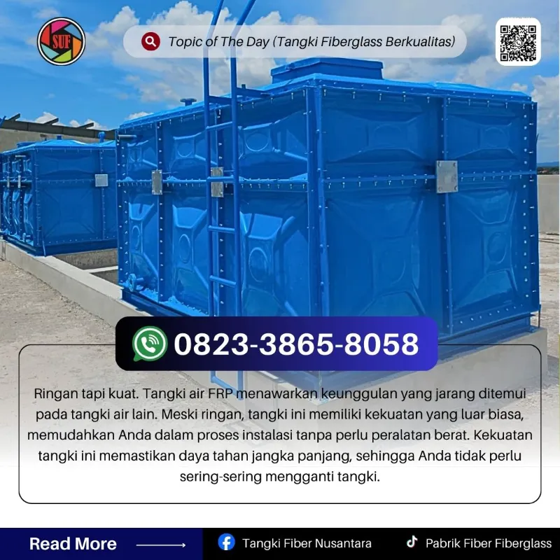 Supplier Tangki Air FRP  Fiberglass di Bangkalan - adasale
