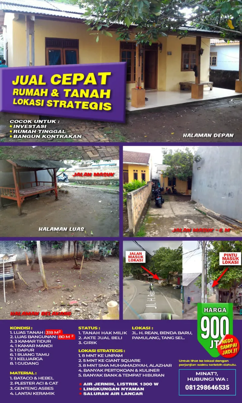 Rumah Strategis di Benda - Pamulang - adasale
