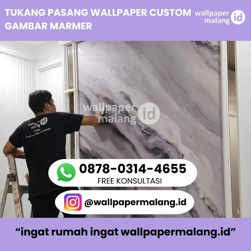 TUKANG PASANG WALLPAPER CUSTOM GAMBAR MARMER - adasale