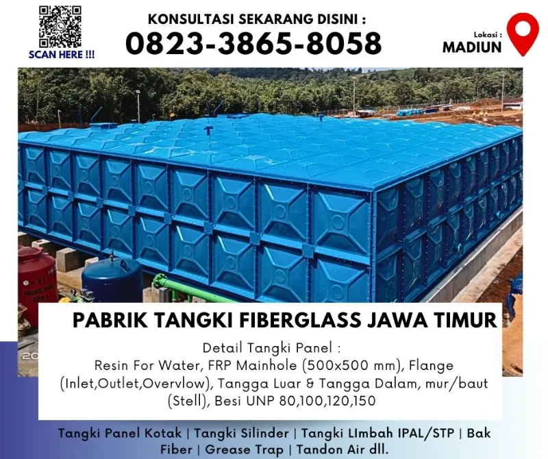 Tangki Roof Tank Fiberglass 5000 Liter di Madiun - adasale