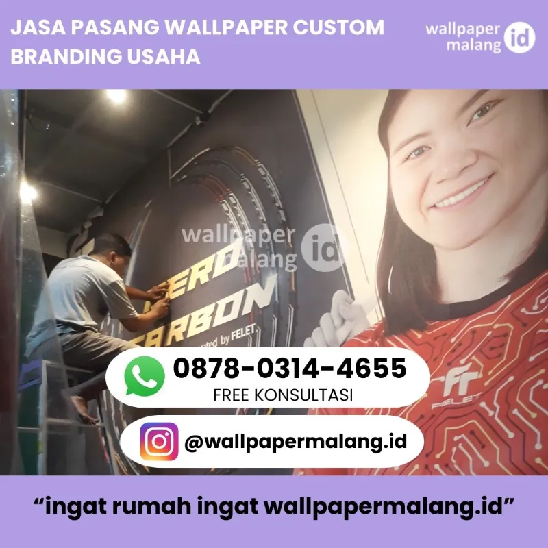 JASA PASANG WALLPAPER CUSTOM BRANDING USAHA - adasale
