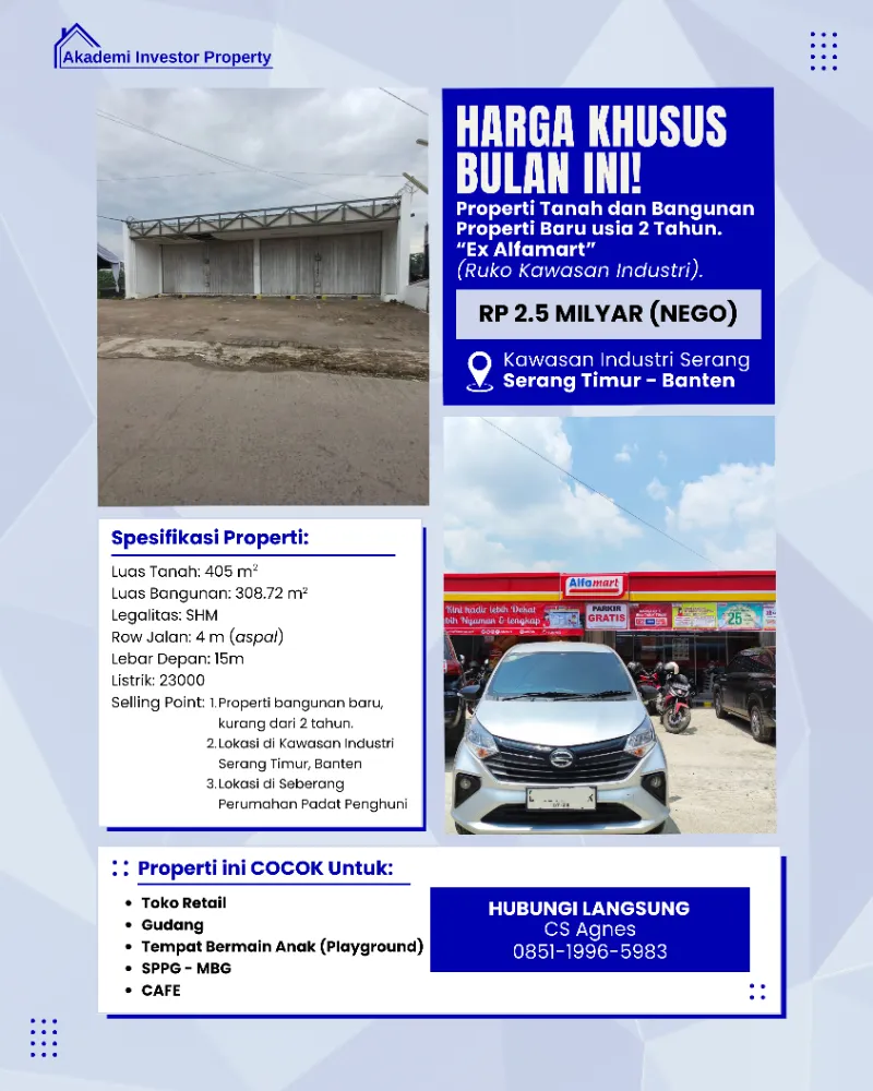 DIJUAL BU PROPERTI TANAH + BANGUNAN - adasale