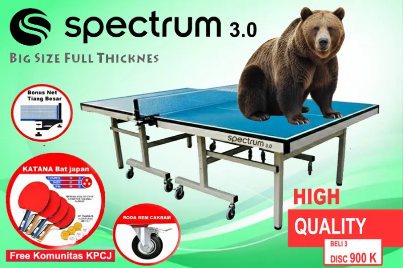 Meja Pingpong tebal 25 mm - adasale