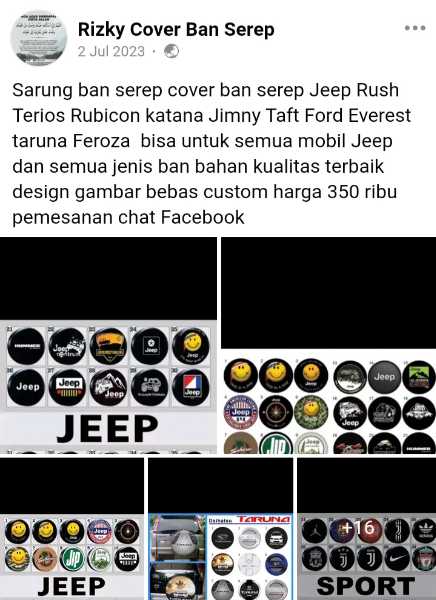 Cover ban serep mobil universal semua mobil jeep - adasale