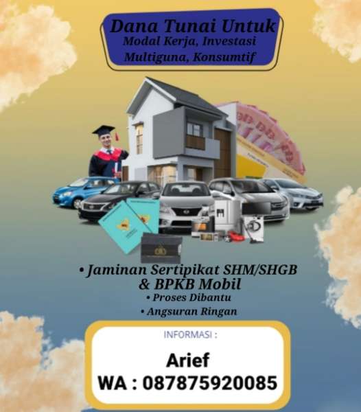 Pinjaman Dana Tunai Jaminan SHM/SHGB & BPKB Mobil. - adasale