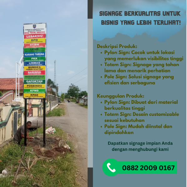 Jasa Pembuatan Pylon Sign/Totem Sign Wonogiri - adasale