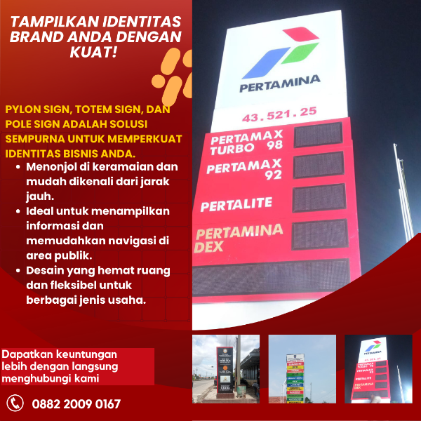 Jasa Pembuatan Pylon Sign/Totem Sign Magelang - adasale