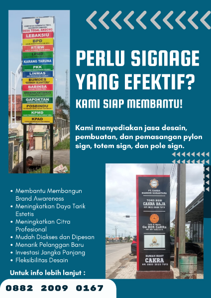 Jasa Pembuatan Pylon Sign/Totem Sign Semarang - adasale