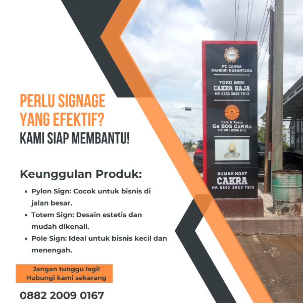 Jasa Pembuatan Pylon Sign/Totem Sign Tegal - adasale
