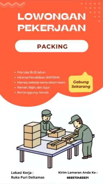 LOKER Packing Dibutuhkan segera!!! - adasale
