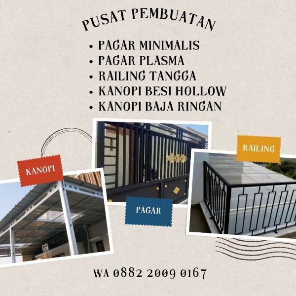 Pusat Kanopi Baja Ringan Minimalis Tegal - adasale