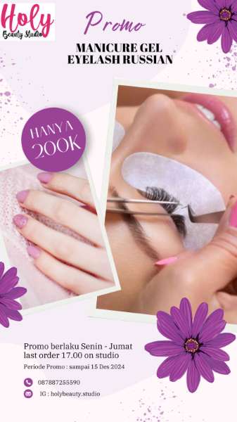 Promo December: Manicure gel+Eyelash Russian - adasale