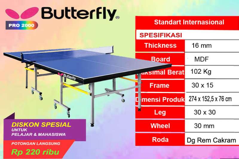 Tenis meja pingpong merk BUTTERFLY - adasale