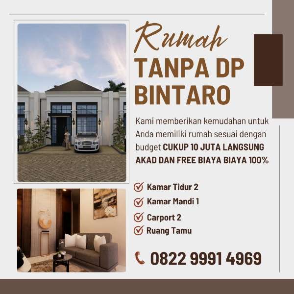 Dijual rumah tanpa DP free biaya biaya di bintaro - adasale