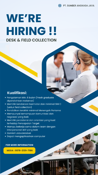LOWONGAN KERJA DESK & DEBT COLLECTOR - adasale