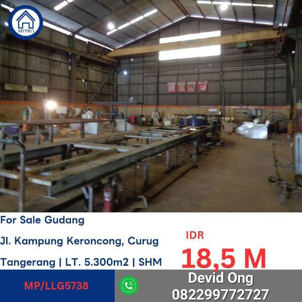 Dijual Gudang di Kampung Keroncong - adasale
