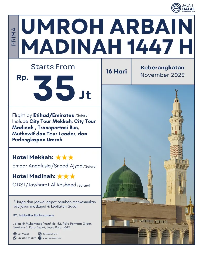 Umroh Arbain Madinah 1447 Hijriah - adasale