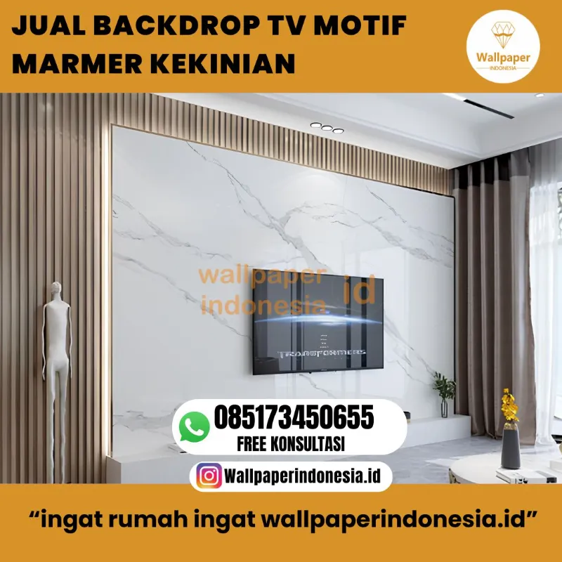 JUAL BACKDROP TV MOTIF MARMER KEKINIAN  - adasale