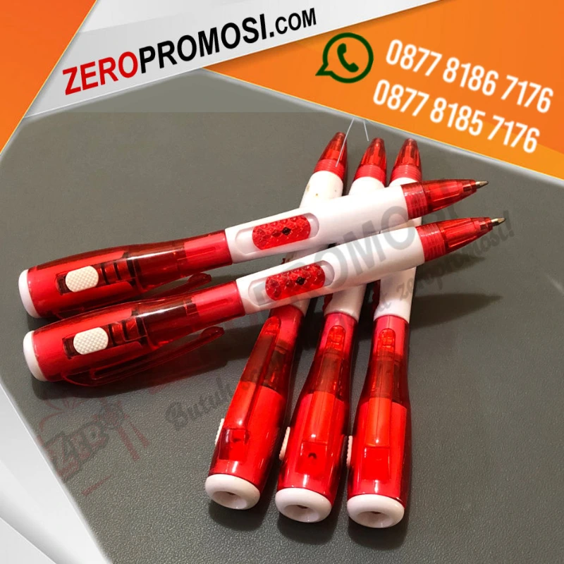 Pulpen Senter Merah Putih Souvenir 17 Agustus - adasale