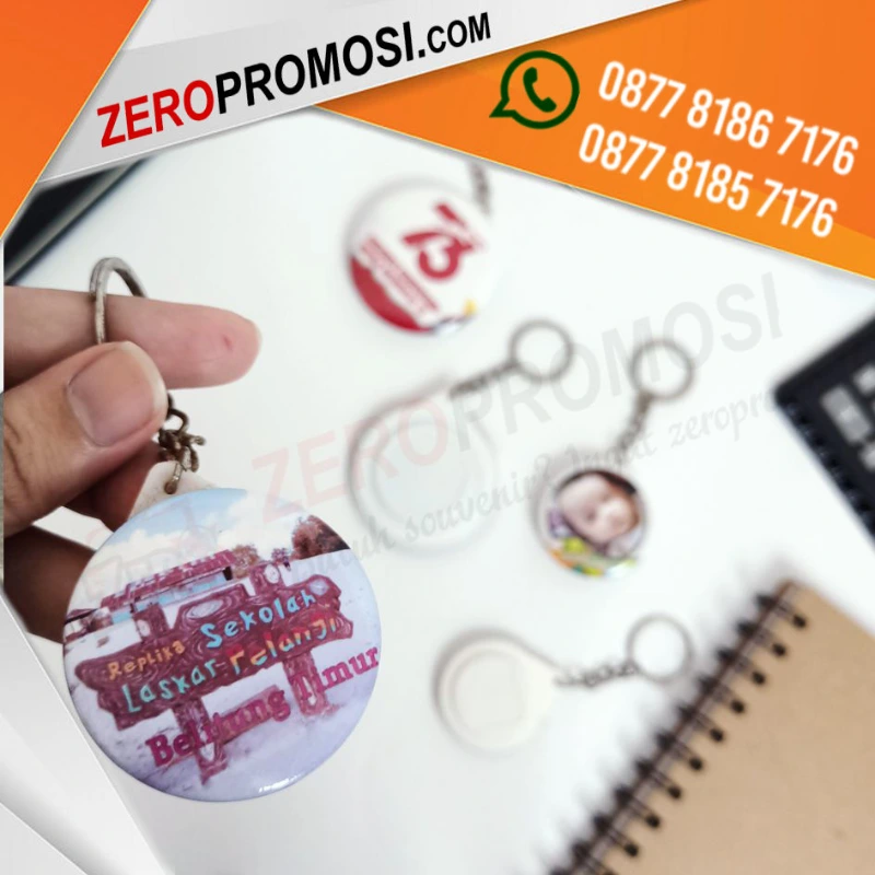 Pin Gantungan Kunci Custom 1 sisi untuk Promosi - adasale