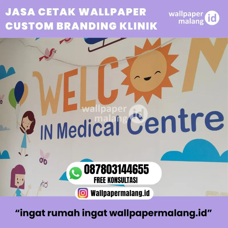 JASA CETAK WALLPAPER CUSTOM BRANDING KLINIK - adasale