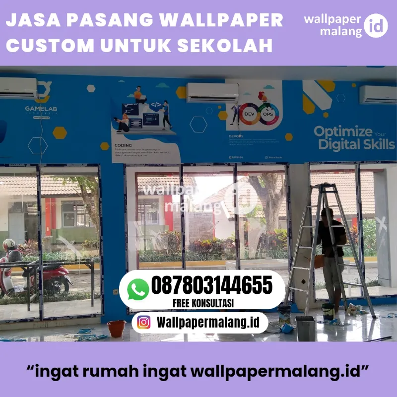 JASA PASANG WALLPAPER CUSTOM UNTUK SEKOLAH - adasale
