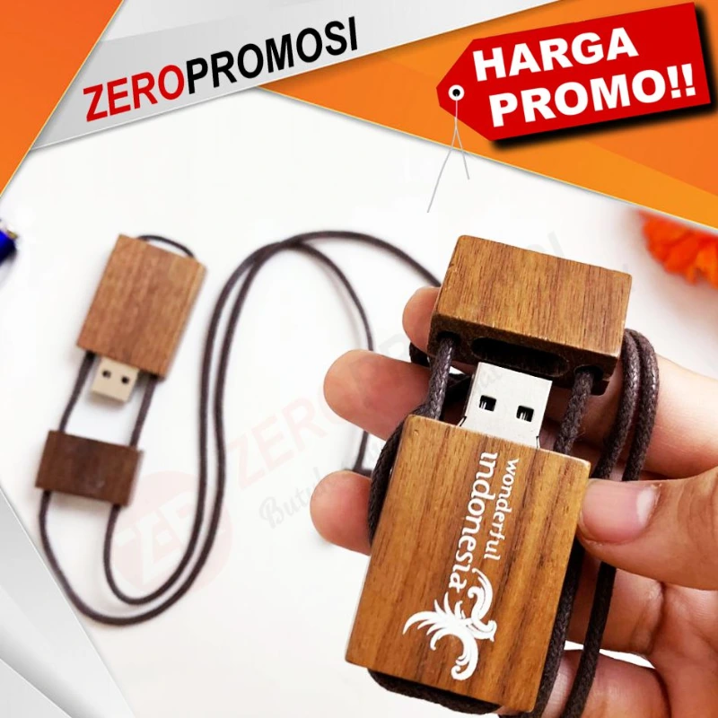  Flashdisk USB FDWD03 Kayu Tali Custom Logo  - adasale