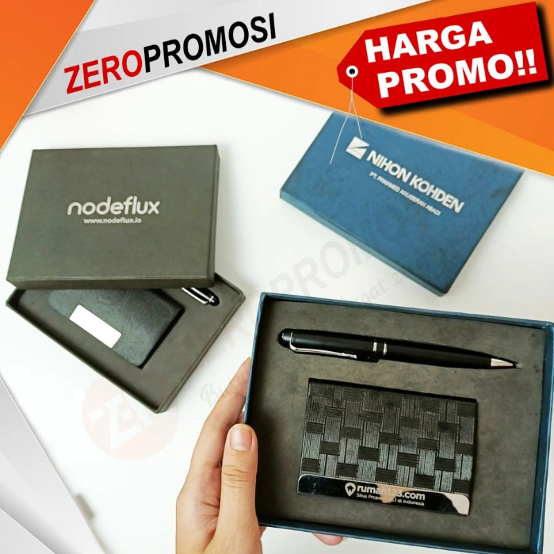 Giftset Namecard Pen Cetak Logo - adasale