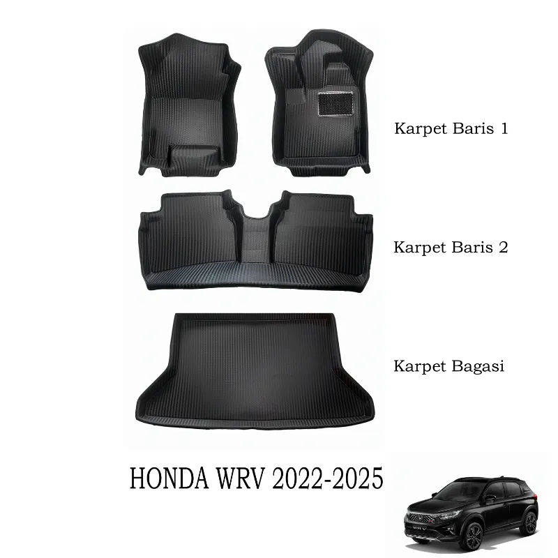 Karpet Mobil 5D Honda WRV Motif Carbon. - adasale