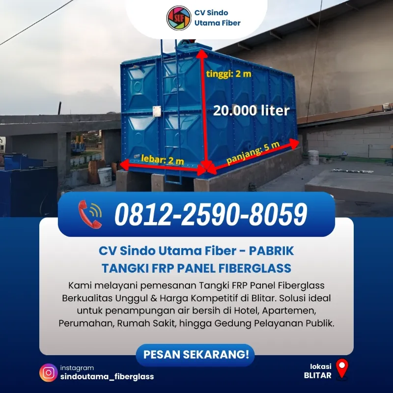 ☎️0812-2590-8059 : Tangki FRP 20 m3 - Pasuruan - adasale