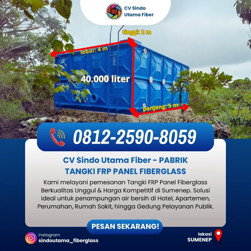 Tangki FRP Kapasitas Penampungan Besar di Sumenep - adasale
