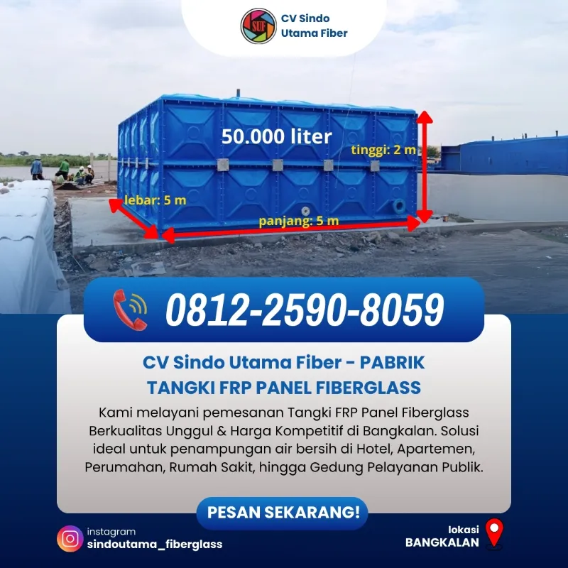 Tangki FRP Panel Kualitas Unggul di Bangkalan - adasale