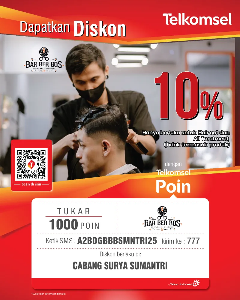 PROMO TELKOMSEL DI BARBERBOS, BARBERSHOP BANDUNG - adasale